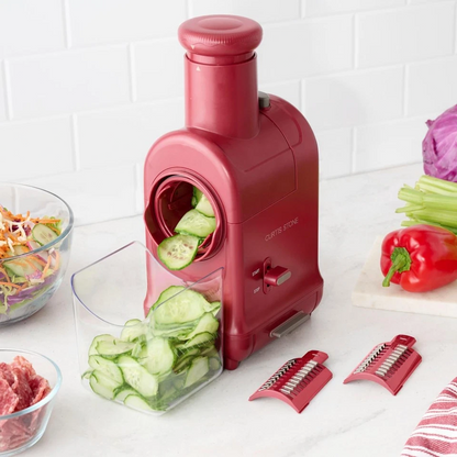 Rotary Cheese Grater with 5 Stainless Steel Blades – Manual Hand Crank Vegetable Slicer, Multi-Function Kitchen Shredder for Cheese, Vegetables & Meal Prep